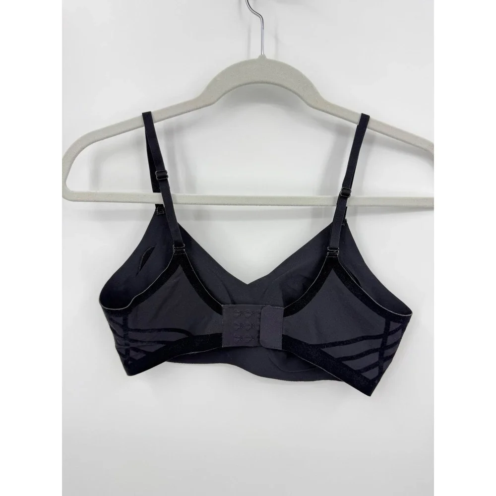 Honeylove silhouette Bra Women Small Black Velvet Flocked Wire-Free Bralette